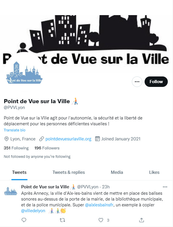 Capture d'écran du profil Twitter de pvv